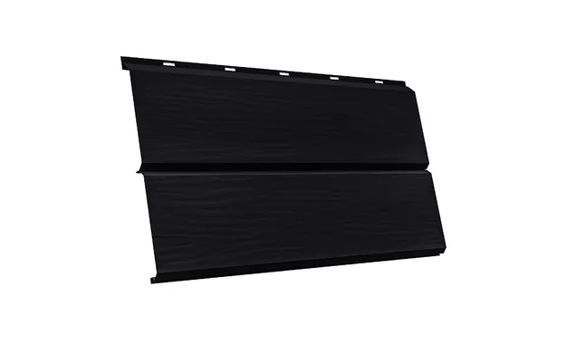 Металлический сайдинг Grand Line ЭкоБрус 0.45 мм 3D Drap ST RAL 9005 черный