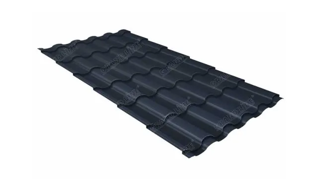 Металлочерепица Grand Line Kredo 0,45 Drap RAL 7024 Мокрый асфальт