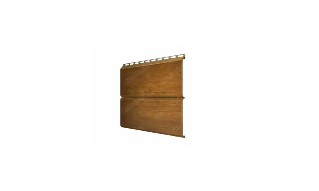 Металлический сайдинг Grand Line ЭкоБрус 3D Print Premium с пленкой Golden Wood