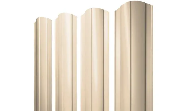 Штакетник Круглый фигурный Grand Line 0,5 Satin RAL1015 Светлая Слоновая Кость