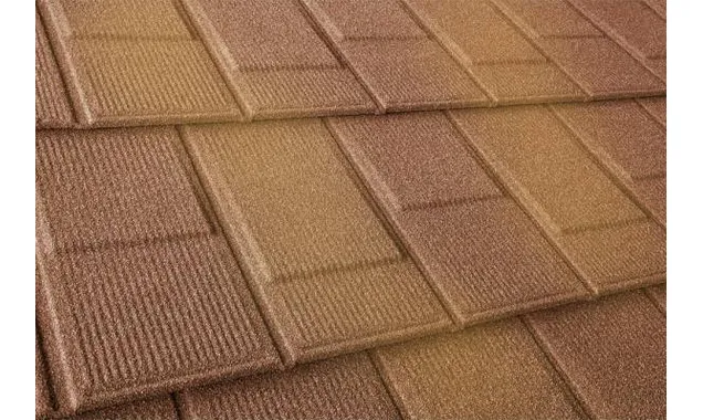 Композитная черепица Метротайл (Metrotile) серия I-Shingle, цвет терракотово-желтый, 1340х430 мм