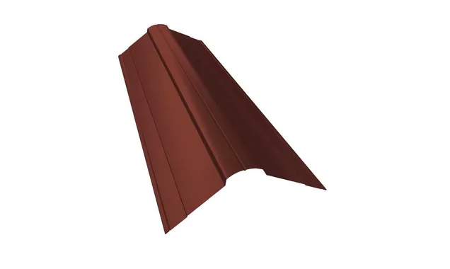 Планка ендовы верхней Grand Line фигурной 100x100 0,45 Полиэстер RAL 3009 оксидно-красный