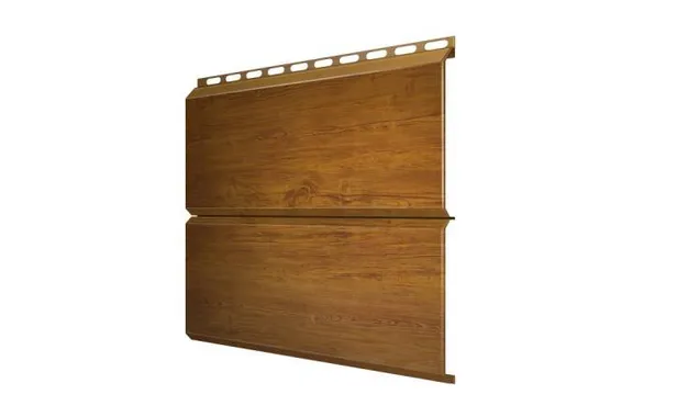 Металлический сайдинг Grand Line ЭкоБрус 0.4 мм 3D Print Premium Golden Wood