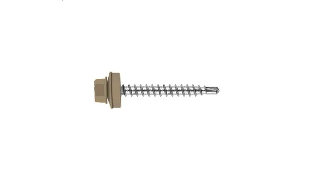 Саморез кровельный Daxmer 4,8х70 RAL 7002 (100) сверло №1