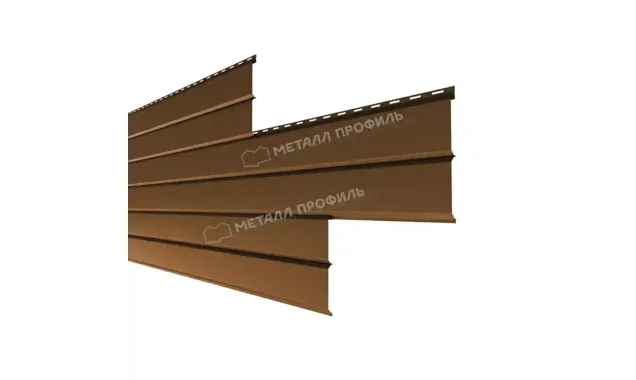 Металлический сайдинг Lбрус-XL Металл-Профиль PURMAN Argillite, Медный металлик 14х335