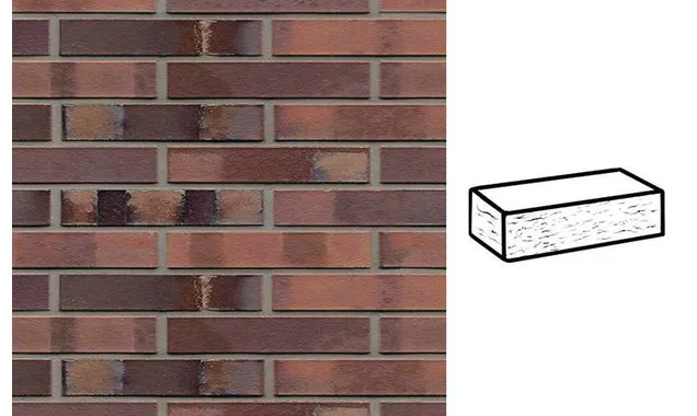Кирпич клинкерный Muhr 04S Rotbraun-bunt Spezial рустик, 240х90х40 мм