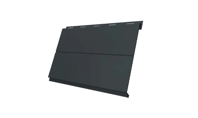 Металлический сайдинг Grand Line ЭкоБрус 0.5 мм Satin с пленкой RAL 7016 антрацитово-серый