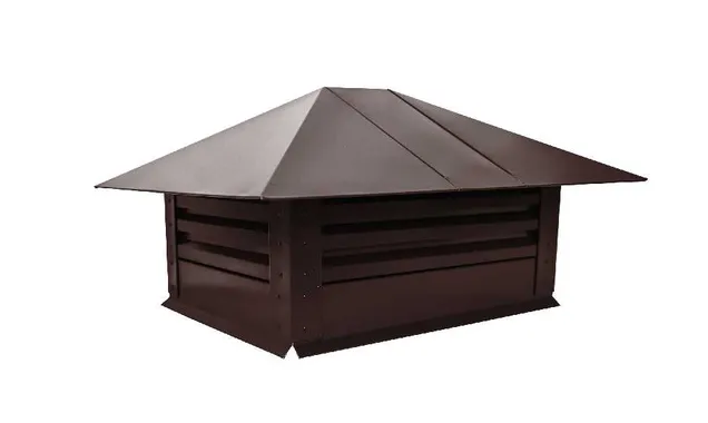 Дымник на трубу с жалюзи 520х390мм 0,5 GreenCoat Pural BT с пленкой RR 887 шоколадно-коричневый (RAL 8017 шоколад)