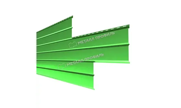 Металлический сайдинг Lбрус-XL Металл-Профиль NormanMP RAL 6018 Жёлто-зелёный 14х335