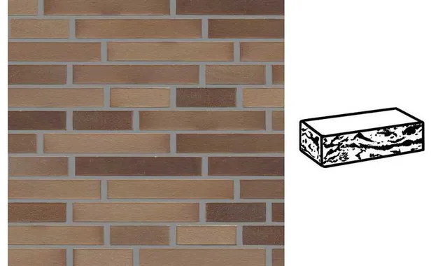 Кирпич клинкерный Muhr 34 EG Grau nuanciert Edelglanz готик, 290х90х40 мм