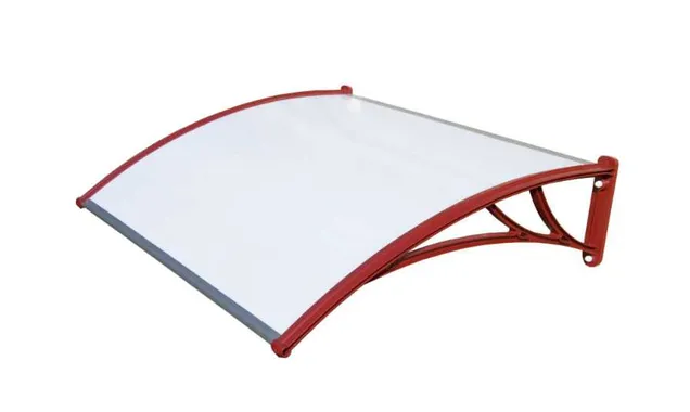 Козырьки Krovent из поликарбоната 1200х930х280 молочный (крас. кроншт)