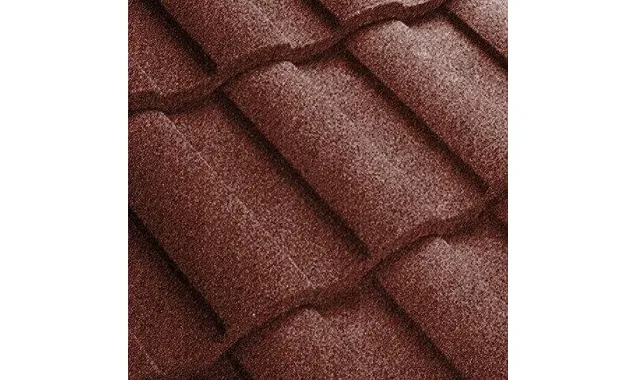 Композитная черепица Метротайл (Metrotile) серия MetroRoman, цвет бордо, 1280х410 мм