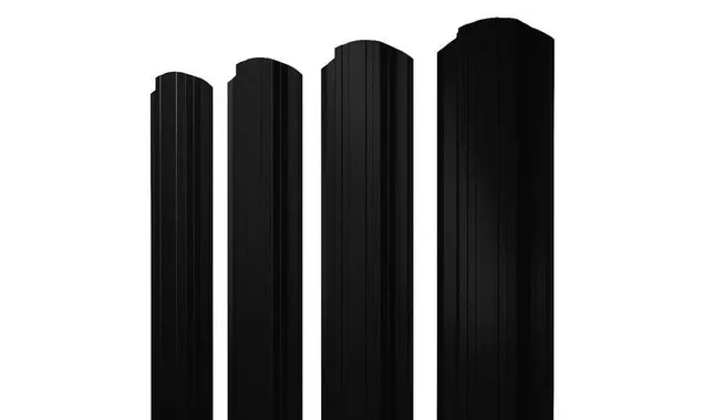 Штакетник Прямоугольный фигурный Grand Line 0,45 Drap RAL9005 Черный