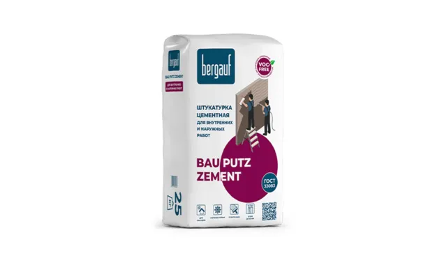 Штукатурка цементная Bergauf BAU PUTZ ZEMENT, 25 кг