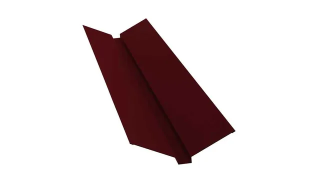 Планка ендовы верхней 115х30х115 0,5 Quarzit lite с пленкой RAL 3005 красное вино