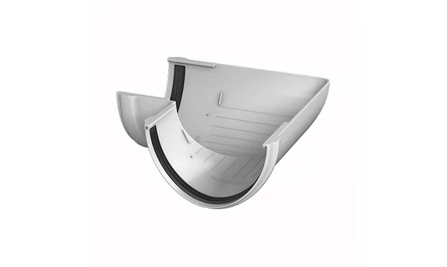 Угол желоба ТЕХНОНИКОЛЬ Пластик 125/82, 90°, белый