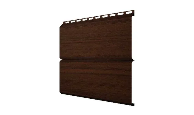Металлический сайдинг Grand Line ЭкоБрус 0.45 мм 3D Print Elite Choco Wood
