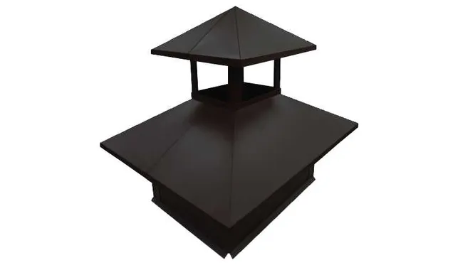 Дымник на трубу двойной 520х390мм 0,5 GreenCoat Pural BT с пленкой RR 23 темно-серый (RAL 7024 мокрый асфальт)