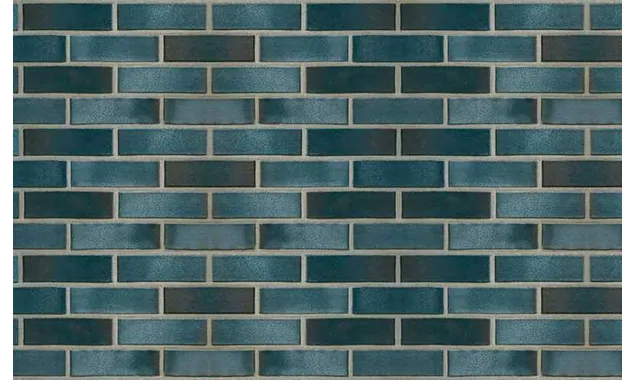 Кирпич клинкерный пустотелый ABC 8954 Hamburg schwarz-blau-bunt-geflammt Kohlebrand гладкий, 240х115х71 мм