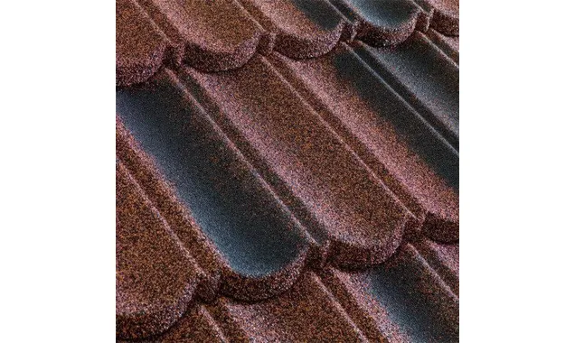Композитная черепица Метротайл (Metrotile) серия MetroBond, двухцветная, цвет кофейно-серый, 1330х410 мм