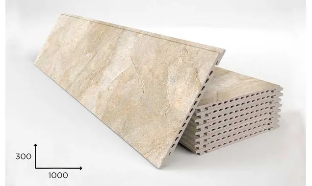 Керамогранитная плита FAVEKER GA16 для НФС, Rocks Beige, 1000*300*18 мм