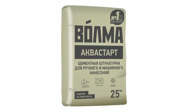 Штукатурка цементная ВОЛМА-Аквастарт 25 кг