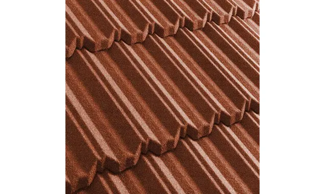 Композитная черепица Метротайл (Metrotile) серия MetroClassic, цвет терракот, 1330х410 мм