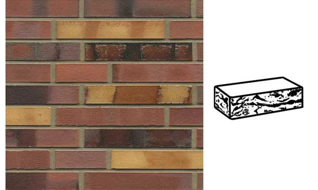 Кирпич клинкерный Muhr 21 SF Gelbbraunrot Spezial готик, 240х90х40 мм