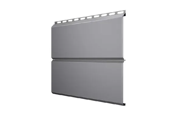 Металлический сайдинг Grand Line ЭкоБрус 0.5 мм Satin с пленкой RAL 7004 сигнальный серый