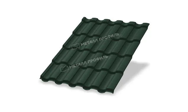 Металлочерепица Металл-Профиль Монтекристо-M 0,45 VikingMP® RAL 6005 Зеленый мох