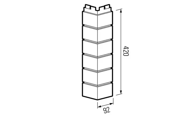 Наружный угол к панели Solid Brick