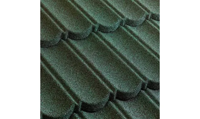 Композитная черепица Метротайл (Metrotile) серия MetroBond, цвет зеленый, 1330х410 мм