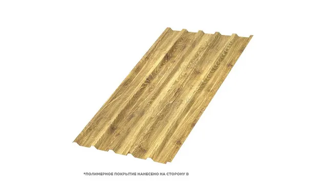 Профлист Металл Профиль МП35 0.5 ECOSTEEL® текстурированный двусторонний Золотой дуб A