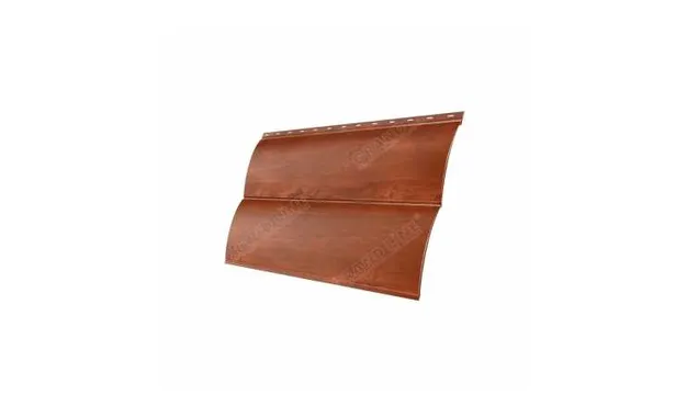 Металлический сайдинг Grand Line Сталь Блок-хаус 0.45 мм Print Twincolor с пленкой Cherry Wood