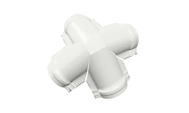 Четверник конька малого полукруглого Satin с пленкой RAL 9003 сигнальный белый