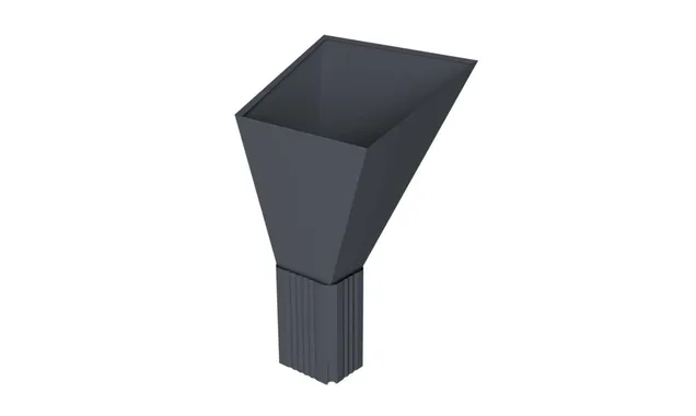 Воронка водосборная прямоугольная Vortex Lite PE RAL 7024 мокрый асфальт