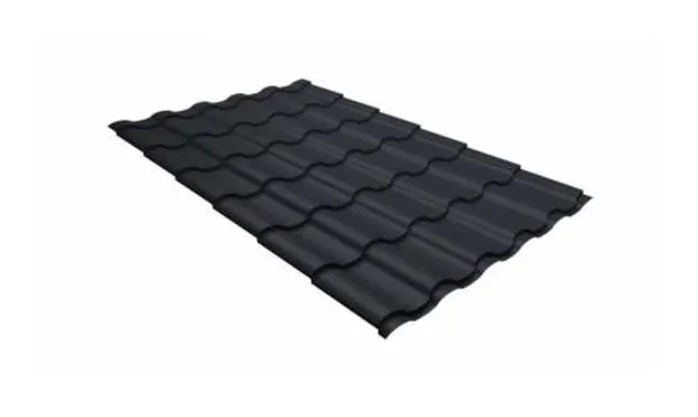 Металлочерепица Grand Line Kredo 0,5 GreenСoat Pural BT RR 23 Мокрый асфальт