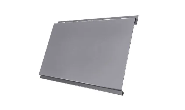 Металлический сайдинг Grand Line Вертикаль 0.45 мм classic Drap ST с пленкой RAL 7004 сигнальый серый