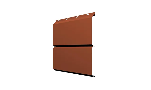 Софит ЭкоБрус без перфорации 0,345 Grand Line 0,5 Satin с пленкой RAL 8004 терракота