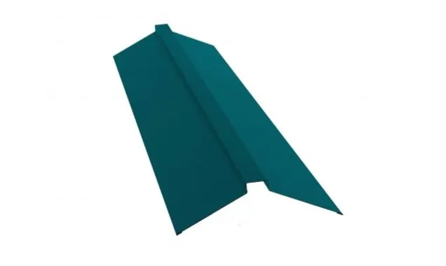 Планка конька фигурного 150x150 0,45 PE с пленкой RAL 5021 водная синь