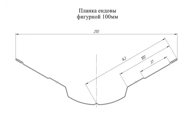 Планка ендовы верхней Grand Line фигурной 100x100 0,45 Полиэстер RAL 7004 сигнальный серый