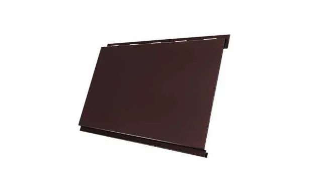 Металлический сайдинг Grand Line Вертикаль 0.5 мм classic GreenCoat Pural BT, matt с пленкой RR 887 шоколадно-коричневый (RAL 8017 шоколад)