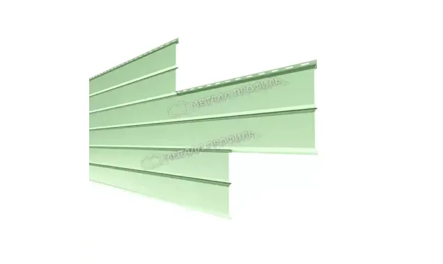 Металлический сайдинг Lбрус-XL Металл-Профиль NormanMP RAL 6019 Зеленая пастель 14х335