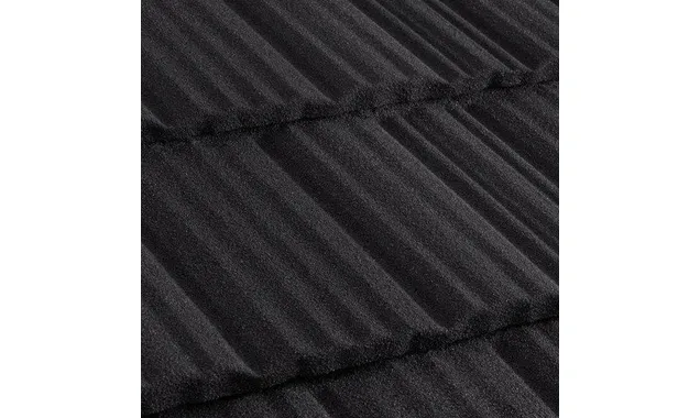 Композитная черепица Метротайл (Metrotile) серия MetroShake II, цвет черный, 1330х410 мм