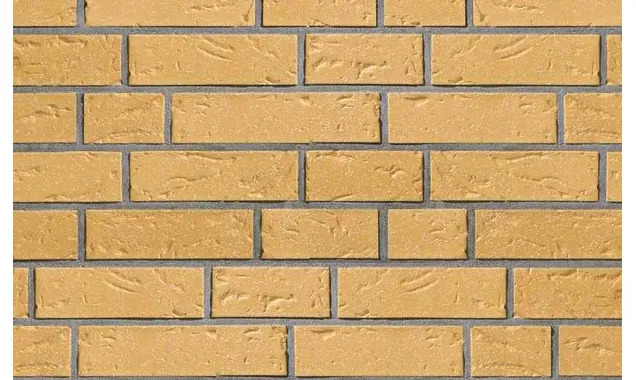 Кирпич клинкерный пустотелый ABC 0356 Rheinland crem-gelb baumrinde-genarbt-besandelt, 240х115х71 мм