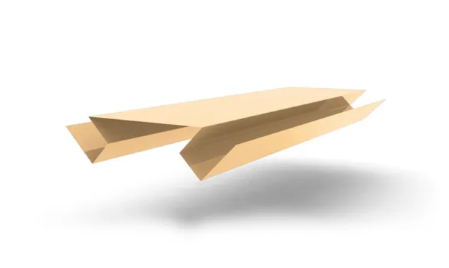 Планка угла внутреннего сложного БХ new 0,4 PE с пленкой RAL 1014 слоновая кость (2м)