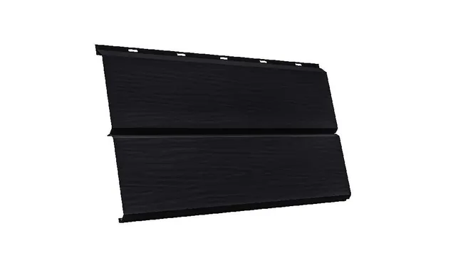 Металлический сайдинг Grand Line ЭкоБрус 3D 0.5 мм PurLite Мatt RAL 9005 черный