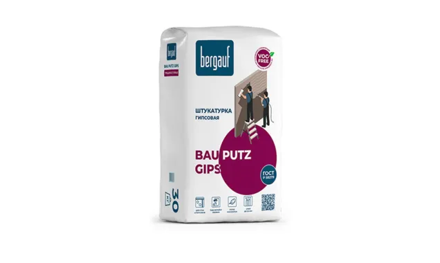 Штукатурка гипсовая Bergauf BAU PUTZ GIPS, 30 кг