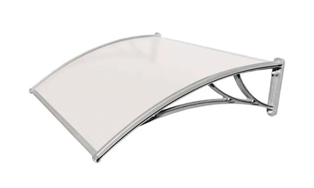 Козырьки Krovent из поликарбоната 1200х930х280 молочный с серебр. кронштейнами