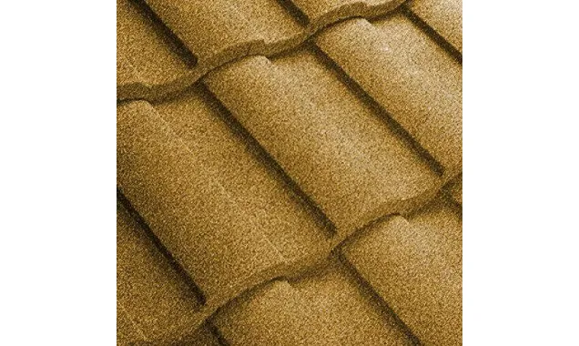 Композитная черепица Метротайл (Metrotile) серия MetroRoman, цвет желтый, 1280х410 мм